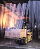 Clear PVC Strip Curtain in use in a factory